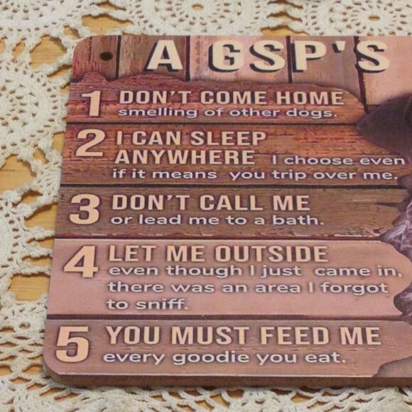 GSP Rules - German Shorthaired Pointer Humorous Plaque - Picture 3 of 5